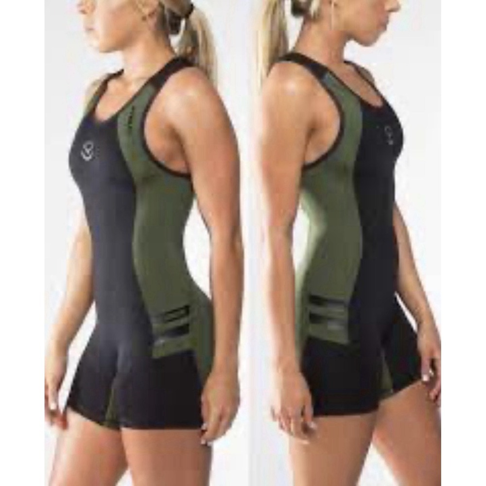 Virus Women's Bio Ceramic Elevate V2 Singlet Black Green Size Small